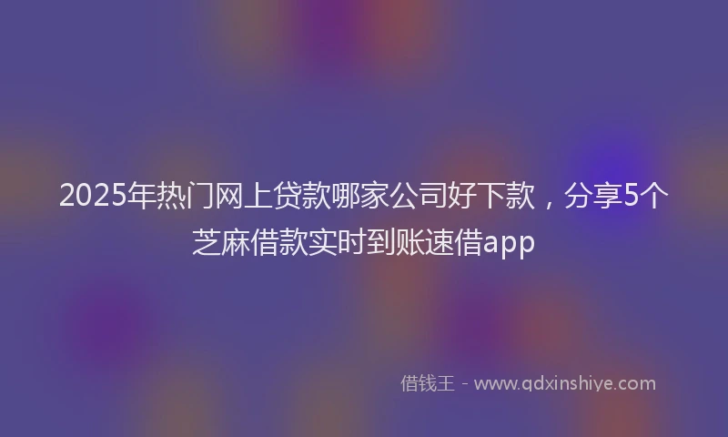 2025年热门网上贷款哪家公司好下款,分享5个芝麻借款实时到账速借app
