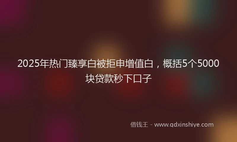 2025年热门臻享白被拒申增值白，概括5个5000块贷款秒下口子