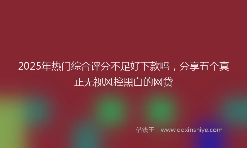 2025年热门综合评分不足好下款吗，分享五个真正无视风控黑白的网贷