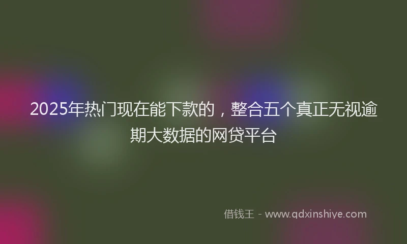 2025年热门现在能下款的，整合五个真正无视逾期大数据的网贷平台