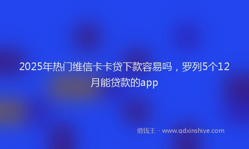 2025年热门维信卡卡贷下款容易吗，罗列5个12月能贷款的app