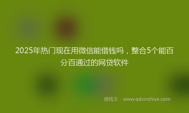 2025年热门现在用微信能借钱吗，整合5个能百分百通过的网贷软件