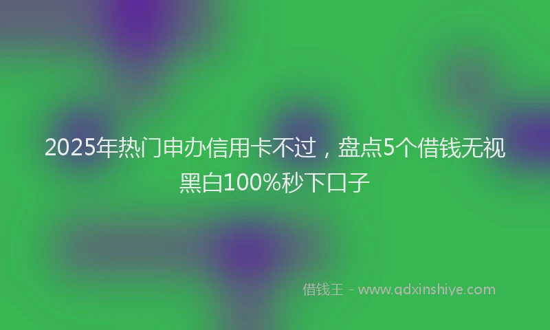 2025年热门申办信用卡不过，盘点5个借钱无视黑白100%秒下口子