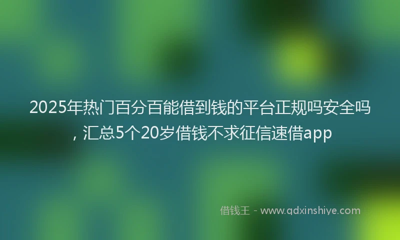 2025年热门百分百能借到钱的平台正规吗安全吗，汇总5个20岁借钱不求征信速借app