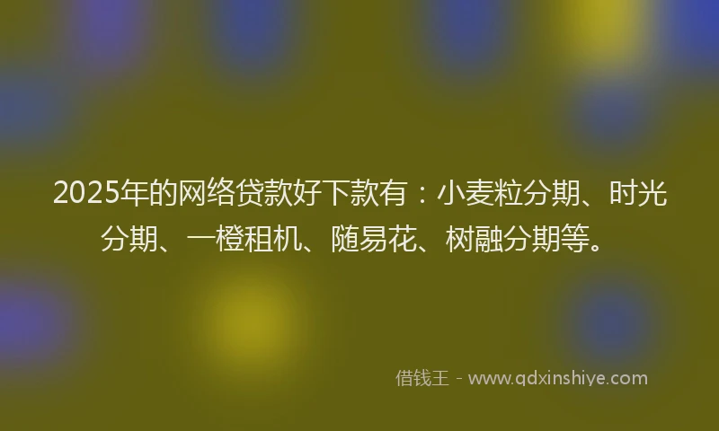 2025年的网络贷款好下款有：小麦粒分期、时光分期、一橙租机、随易花、树融分期等。