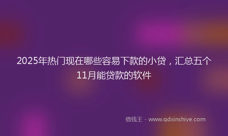 2025年热门现在哪些容易下款的小贷，汇总五个11月能贷款的软件