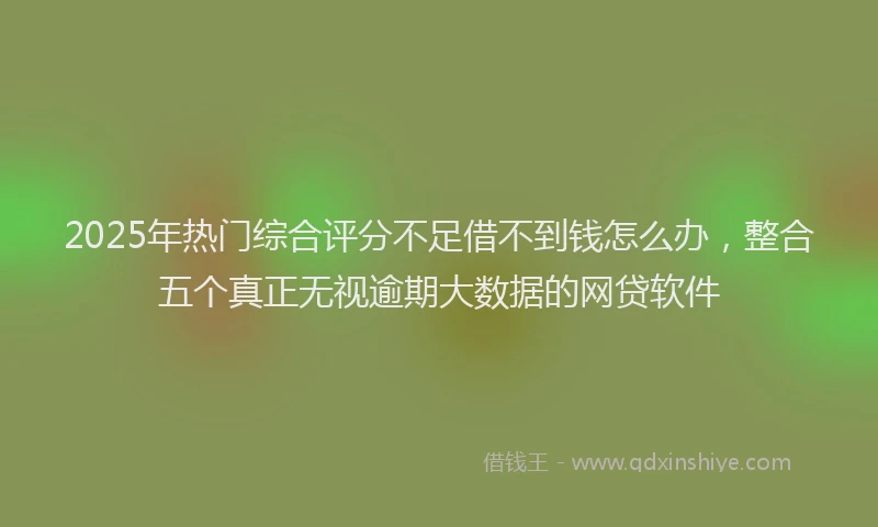 2025年热门综合评分不足借不到钱怎么办，整合五个真正无视逾期大数据的网贷软件