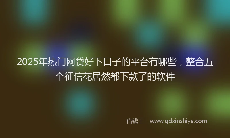2025年热门网贷好下口子的平台有哪些，整合五个征信花居然都下款了的软件