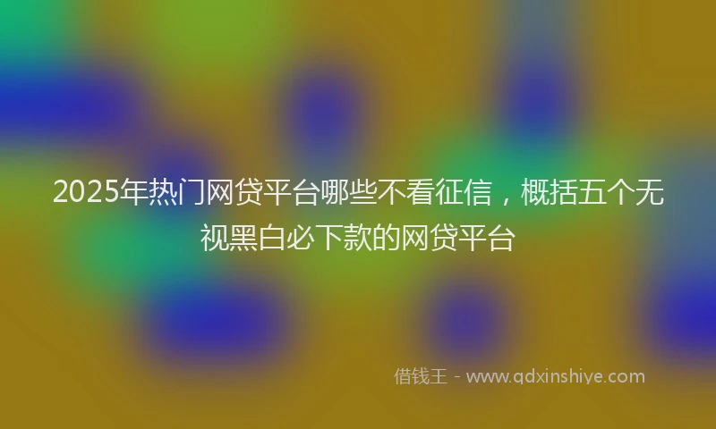 2025年热门网贷平台哪些不看征信，概括五个无视黑白必下款的网贷平台