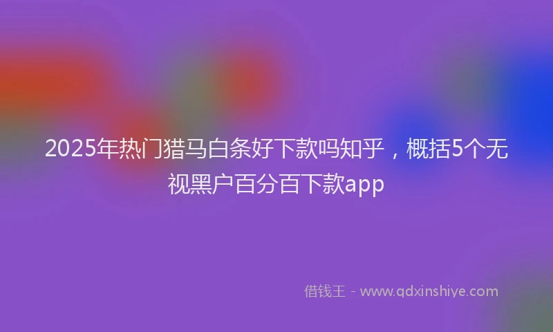 2025年热门猎马白条好下款吗知乎，概括5个无视黑户百分百下款app