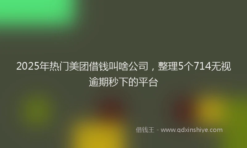 2025年热门美团借钱叫啥公司,整理5个714无视逾期秒下的平台
