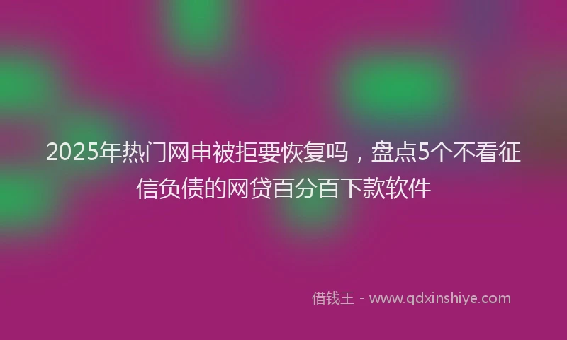 2025年热门网申被拒要恢复吗，盘点5个不看征信负债的网贷百分百下款软件