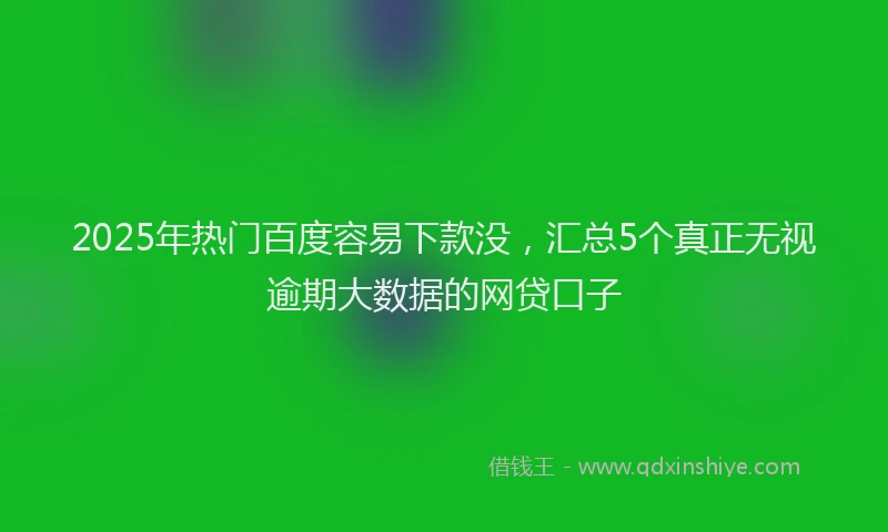 2025年热门百度容易下款没，汇总5个真正无视逾期大数据的网贷口子