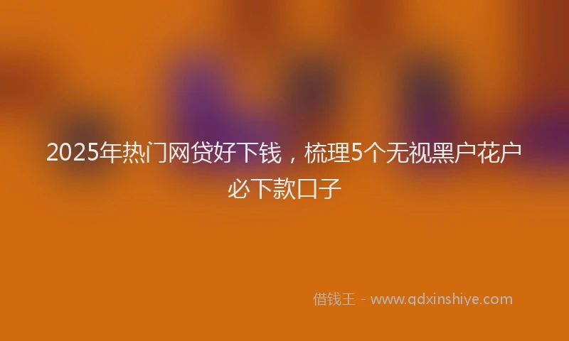2025年热门网贷好下钱,梳理5个无视黑户花户必下款口子