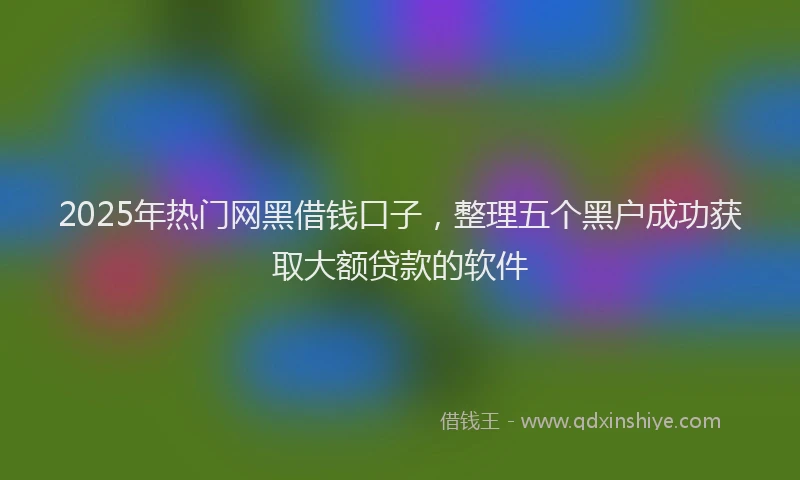 2025年热门网黑借钱口子，整理五个黑户成功获取大额贷款的软件