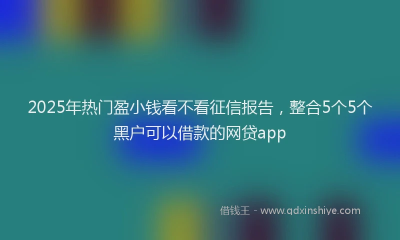 2025年热门盈小钱看不看征信报告，整合5个5个黑户可以借款的网贷app