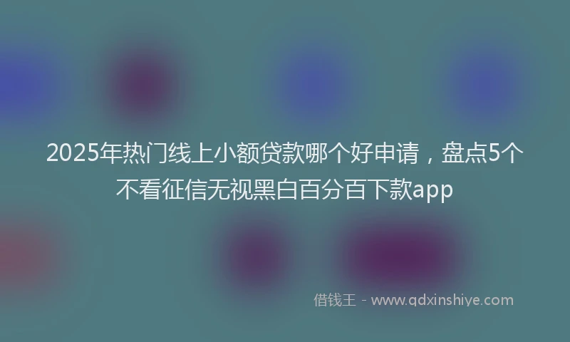 2025年热门线上小额贷款哪个好申请,盘点5个不看征信无视黑白百分百下款app