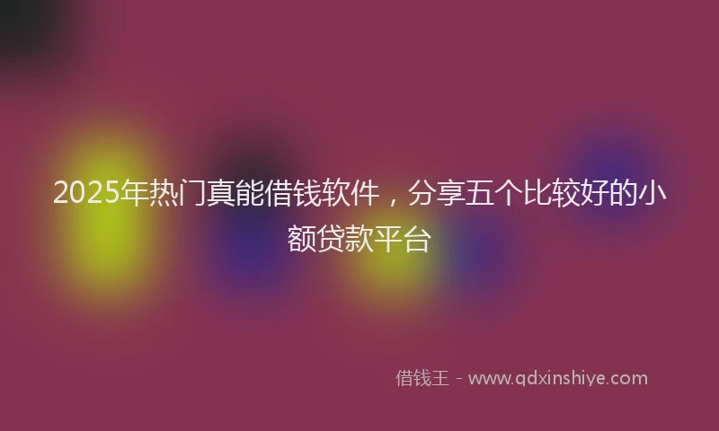 2025年热门真能借钱软件,分享五个比较好的小额贷款平台