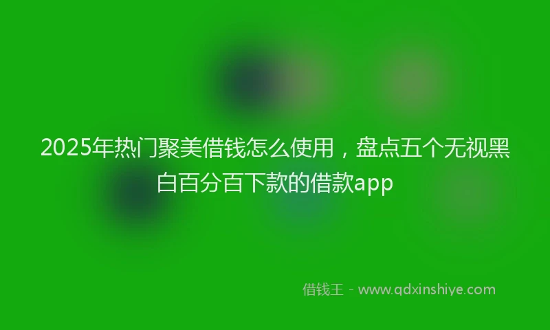 2025年热门聚美借钱怎么使用，盘点五个无视黑白百分百下款的借款app