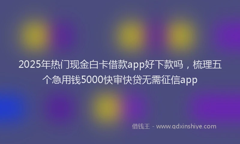 2025年热门现金白卡借款app好下款吗，梳理五个急用钱5000快审快贷无需征信app