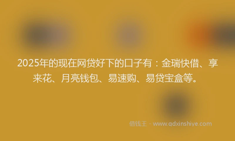 2025年的现在网贷好下的口子有：金瑞快借、享来花、月亮钱包、易速购、易贷宝盒等。