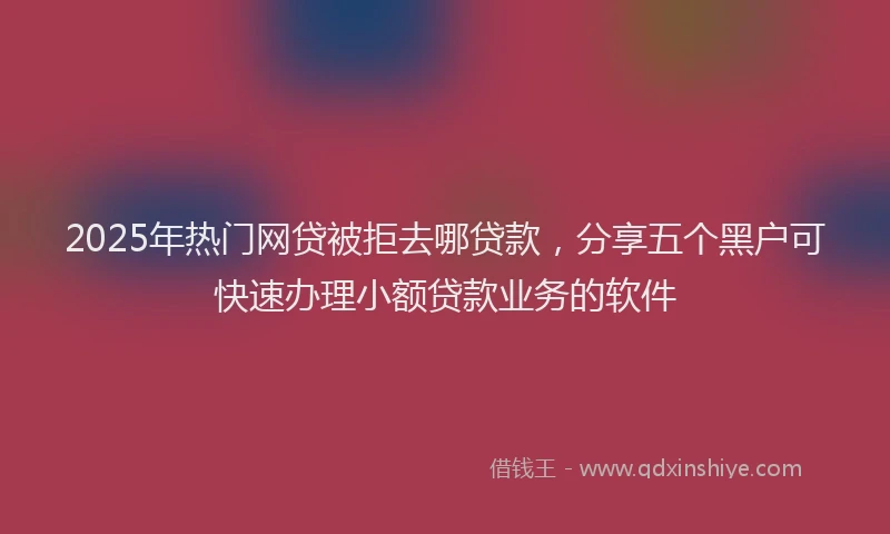 2025年热门网贷被拒去哪贷款，分享五个黑户可快速办理小额贷款业务的软件