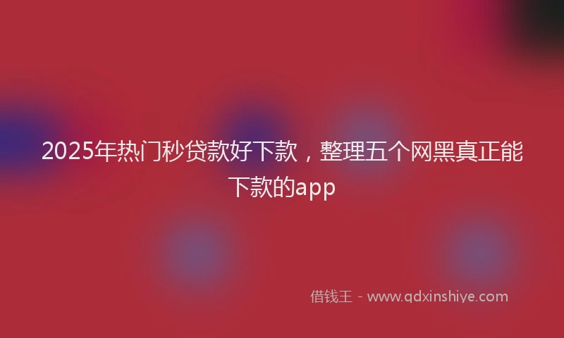 2025年热门秒贷款好下款,整理五个网黑真正能下款的app