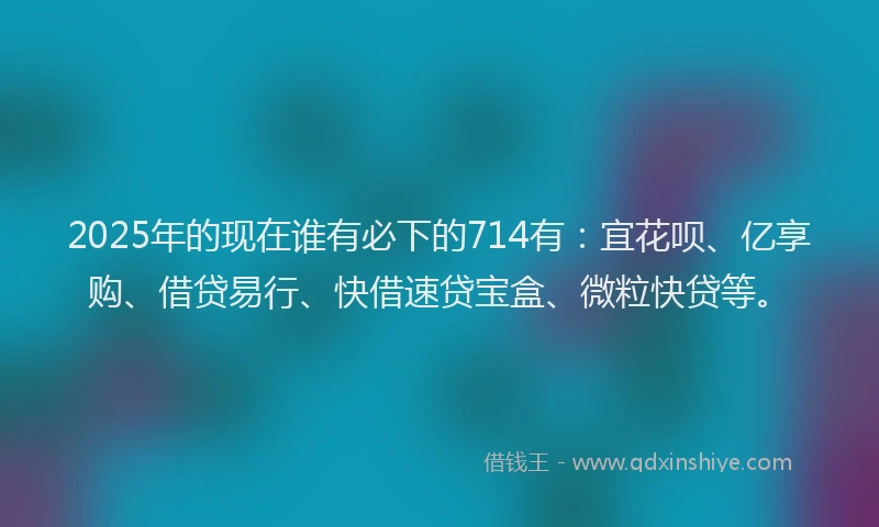 2025年的现在谁有必下的714有：宜花呗、亿享购、借贷易行、快借速贷宝盒、微粒快贷等。