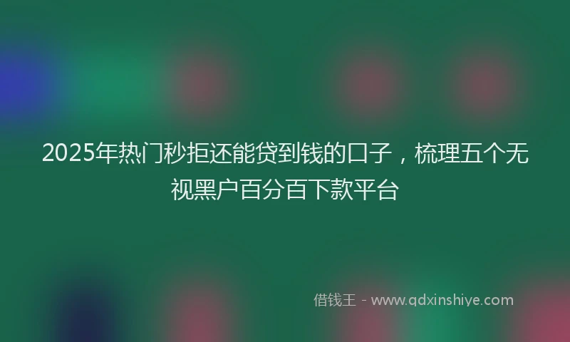 2025年热门秒拒还能贷到钱的口子,梳理五个无视黑户百分百下款平台
