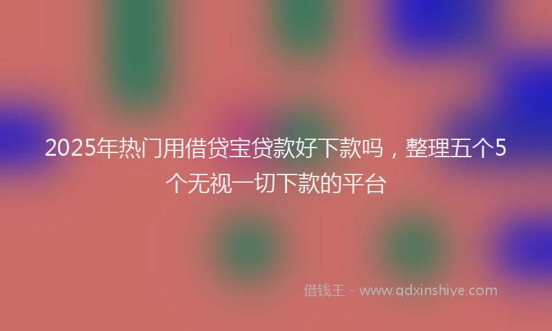 2025年热门用借贷宝贷款好下款吗，整理五个5个无视一切下款的平台