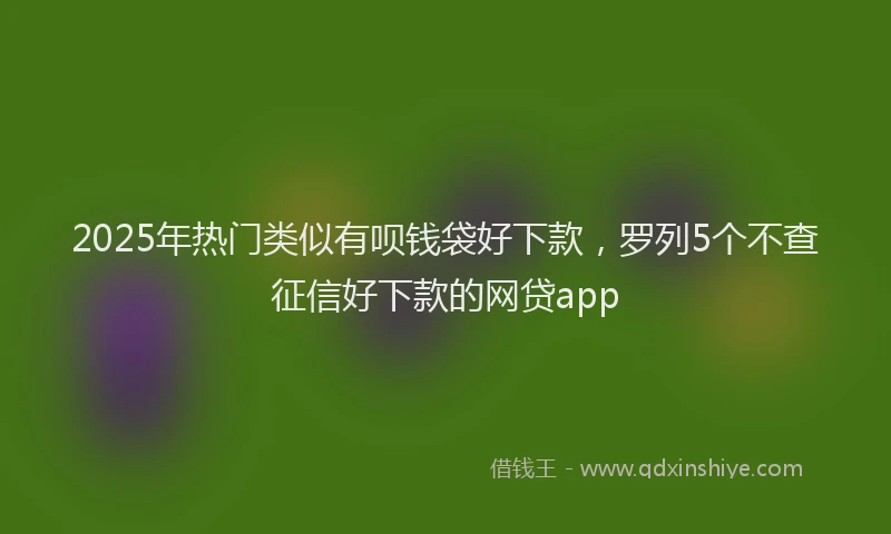 2025年热门类似有呗钱袋好下款,罗列5个不查征信好下款的网贷app