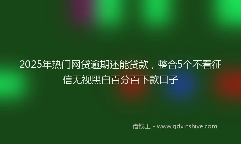 2025年热门网贷逾期还能贷款，整合5个不看征信无视黑白百分百下款口子
