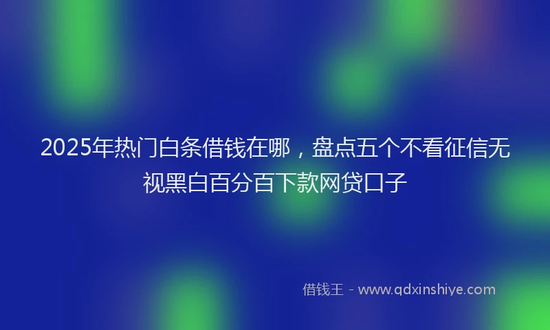 2025年热门白条借钱在哪,盘点五个不看征信无视黑白百分百下款网贷口子