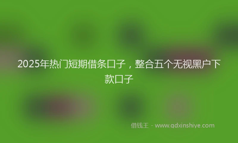 2025年热门短期借条口子，整合五个无视黑户下款口子