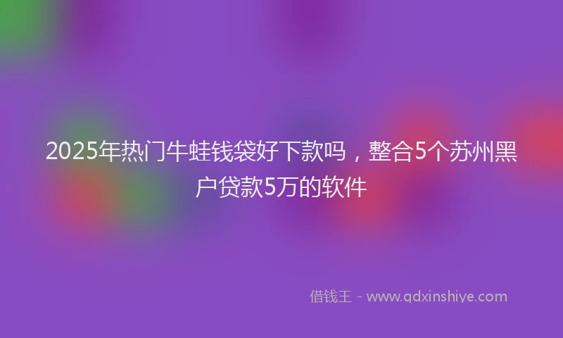 2025年热门牛蛙钱袋好下款吗，整合5个苏州黑户贷款5万的软件