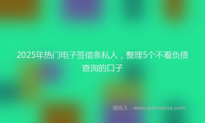 2025年热门电子签借条私人，整理5个不看负债查询的口子