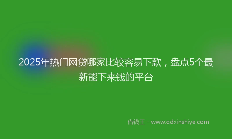 2025年热门网贷哪家比较容易下款，盘点5个最新能下来钱的平台
