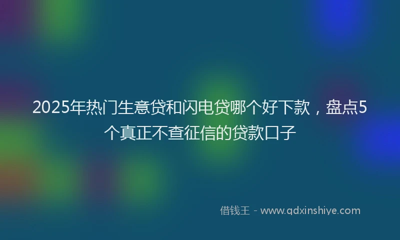 2025年热门生意贷和闪电贷哪个好下款，盘点5个真正不查征信的贷款口子
