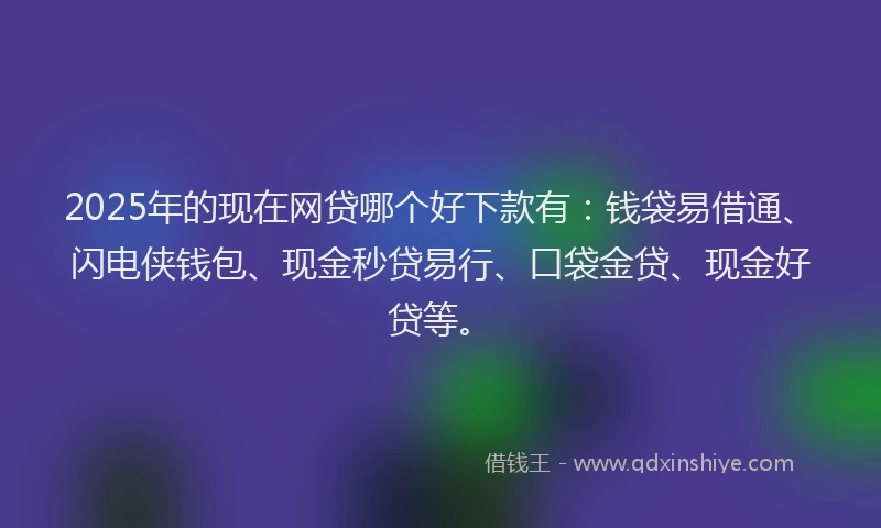 2025年的现在网贷哪个好下款有：钱袋易借通、闪电侠钱包、现金秒贷易行、口袋金贷、现金好贷等。