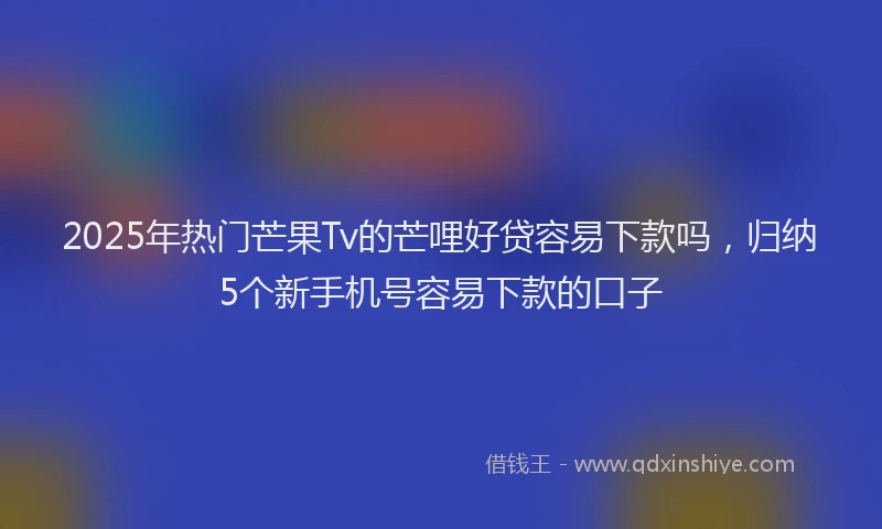 2025年热门芒果Tv的芒哩好贷容易下款吗，归纳5个新手机号容易下款的口子