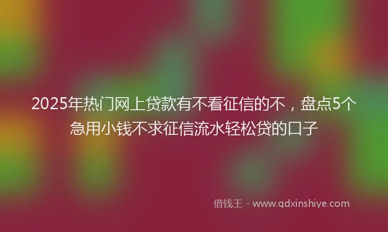 2025年热门网上贷款有不看征信的不,盘点5个急用小钱不求征信流水轻松贷的口子