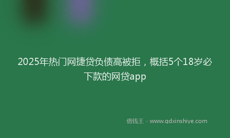 2025年热门网捷贷负债高被拒，概括5个18岁必下款的网贷app