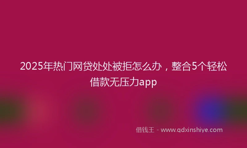 2025年热门网贷处处被拒怎么办，整合5个轻松借款无压力app