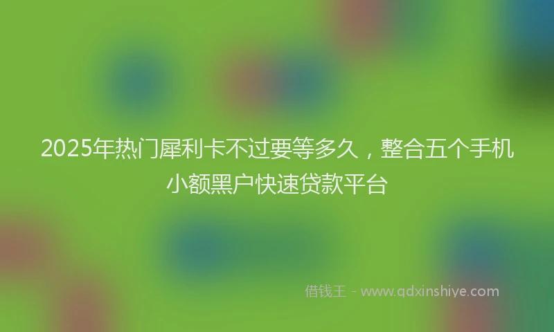 2025年热门犀利卡不过要等多久，整合五个手机小额黑户快速贷款平台