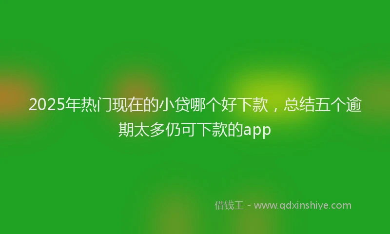 2025年热门现在的小贷哪个好下款，总结五个逾期太多仍可下款的app