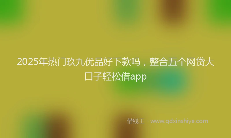 2025年热门玖九优品好下款吗，整合五个网贷大口子轻松借app
