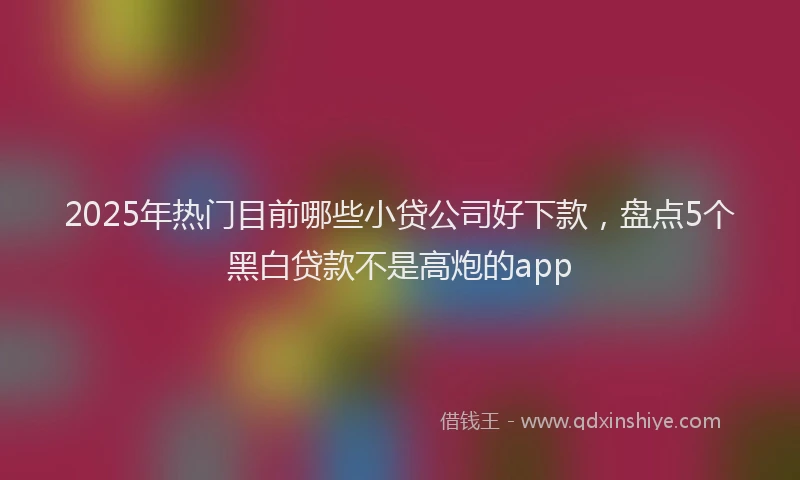 2025年热门目前哪些小贷公司好下款，盘点5个黑白贷款不是高炮的app