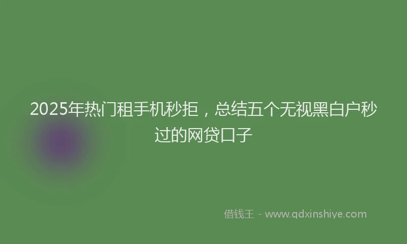 2025年热门租手机秒拒，总结五个无视黑白户秒过的网贷口子