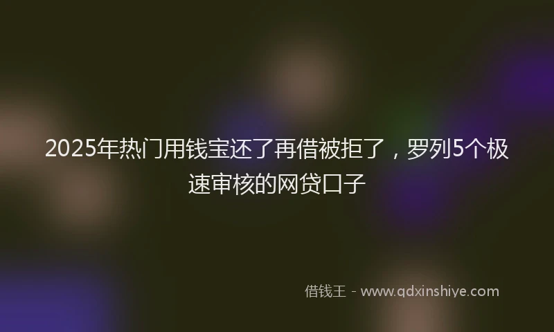 2025年热门用钱宝还了再借被拒了,罗列5个极速审核的网贷口子
