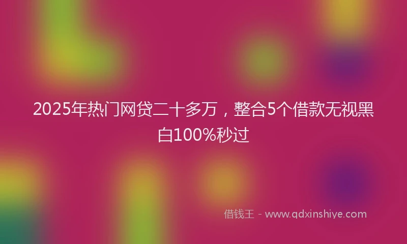 2025年热门网贷二十多万，整合5个借款无视黑白100%秒过